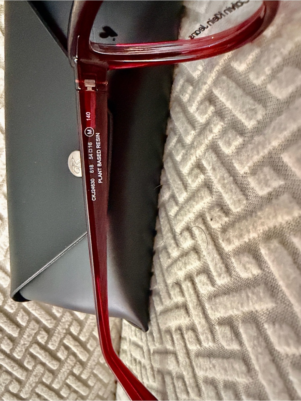 Calvin Klein Jeans Women's Glossy Burgundy Optical Glasses - Picture 5 of 8